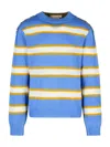 Marni Striped Pattern Round Neck Sweater In Blue