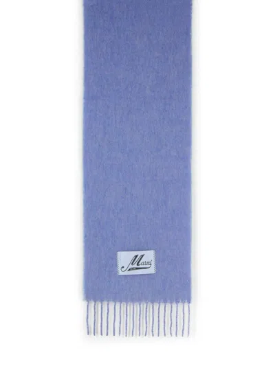 Marni Light Blue Pink Alpaca Scarf In Bluelilac