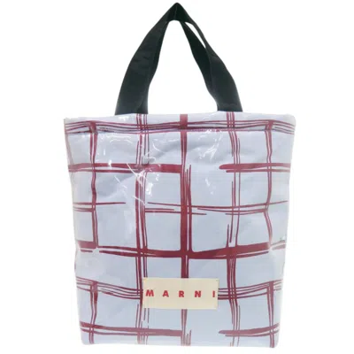 Pre-owned Marni Light Blue Red Color Polyester Cotton Tote Bag () In Light Blue, Red Color