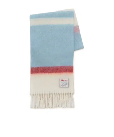 Marni Light Blue Striped Alpaca-mohair Scarf