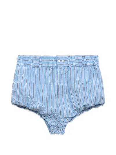 Marni Light Blue Striped Poplin Bloomers