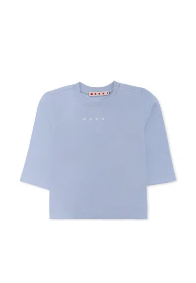 Marni Light Blue T-shirt For Baby Boy With Logo