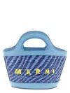 Marni Light Blue Tropicalia Micro Tote In Blue