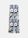 Marni Light Blue Viscose Trousers In Multi