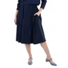 Marni Light Navy A-line Cotton Midi Skirt In Blue