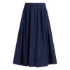 Marni Light Navy A-line Cotton Midi Skirt In Blue
