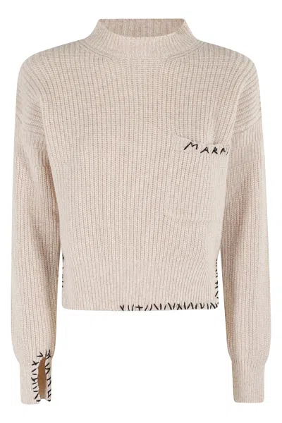 MARNI LIGHT PINK WOOL KNITWEAR