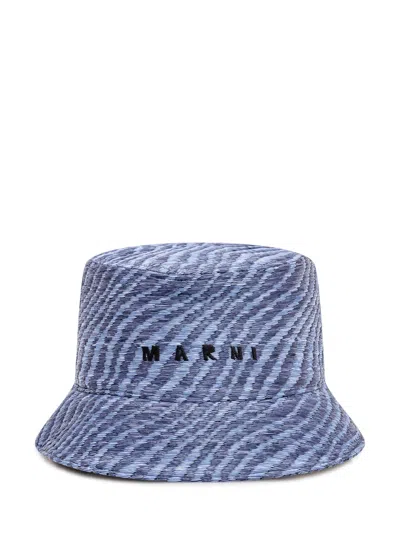 Marni Lightweight Bucket Hat For Summer In Vivid Blue