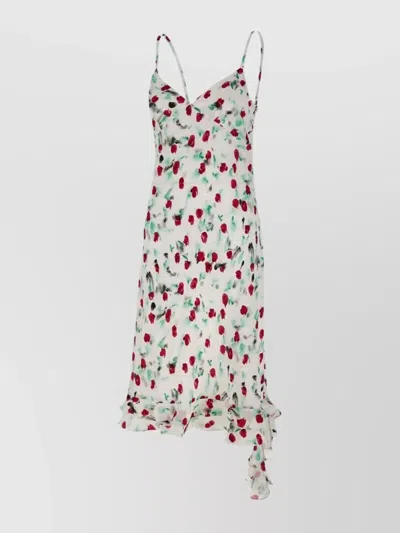 Marni Watercolor Floral Ruffle Tiered Midi Dress In Rew01