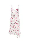 Marni Reverie V Neck Midi Dress Lily White In Lilywhite