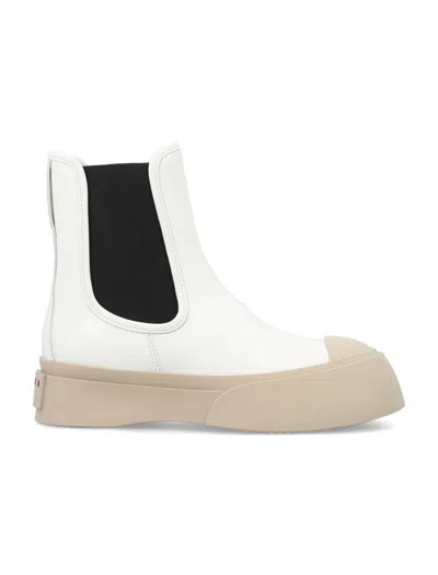 Marni Lily White Chelsea Boots For Women