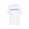 Marni Oversized Crew Neck T-shirt With Scribbled Logo In White