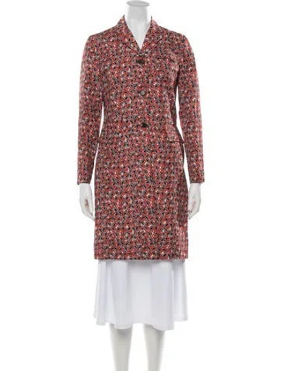 Pre-owned Marni Linen Floral Print Coat In Red