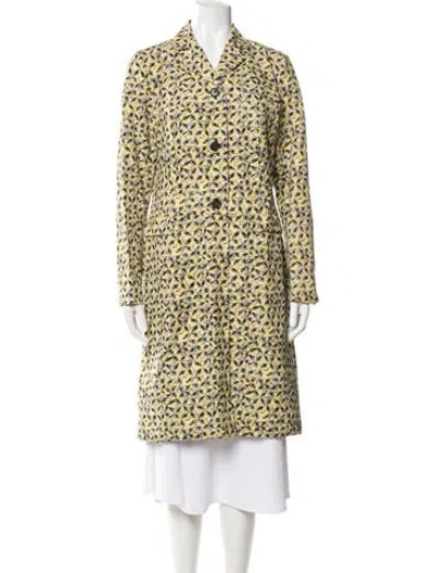 Pre-owned Marni Linen Floral Print Coat In Yellow
