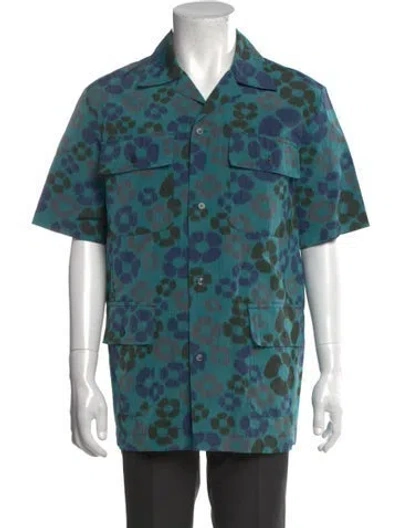 Pre-owned Marni Linen Floral Print Shirt In Green
