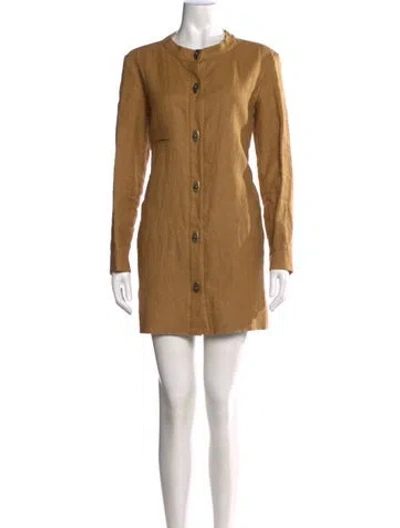 Pre-owned Marni Linen Knee-length Dress In Brown
