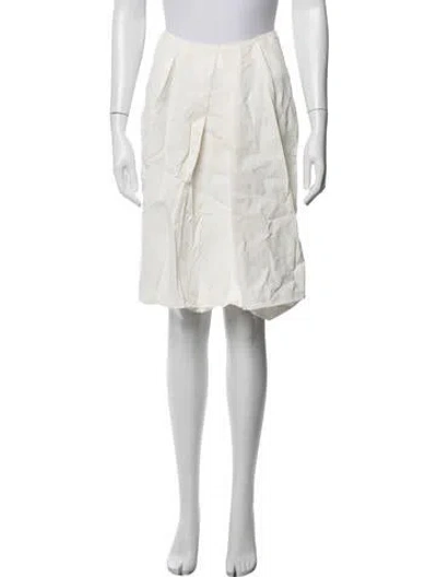 Pre-owned Marni Linen Midi Length Skirt In White