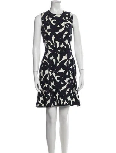 Pre-owned Marni Linen Mini Dress In Blue/white