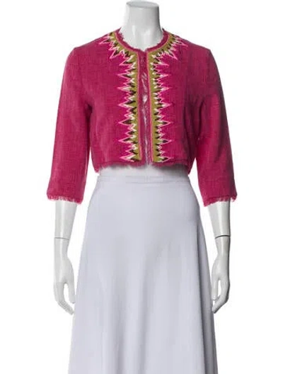 Pre-owned Marni Linen Patterned Jacket In Pink