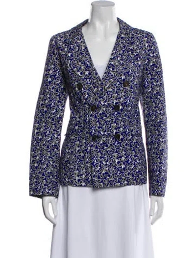 Pre-owned Marni Linen Printed Blazer In Blue