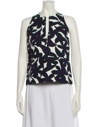 Pre-owned Marni Linen Printed Blouse In Blue