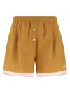 Marni Linen Shorts Bermuda And Short Yellow In Brown