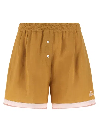 Marni Linen Shorts Bermuda And Short Yellow In Brown