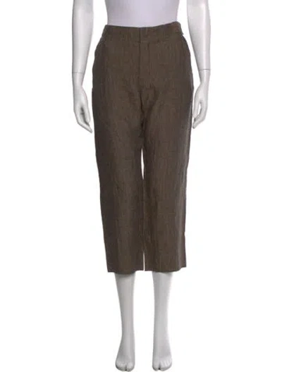 Pre-owned Marni Linen Straight Leg Pants W/ Tags In Brown
