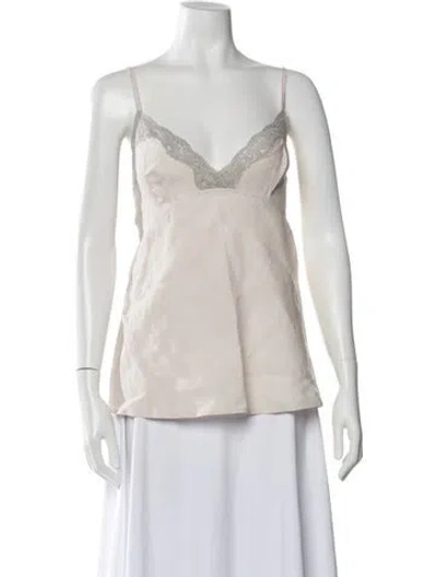 Pre-owned Marni Linen V-neck Top In Neutral