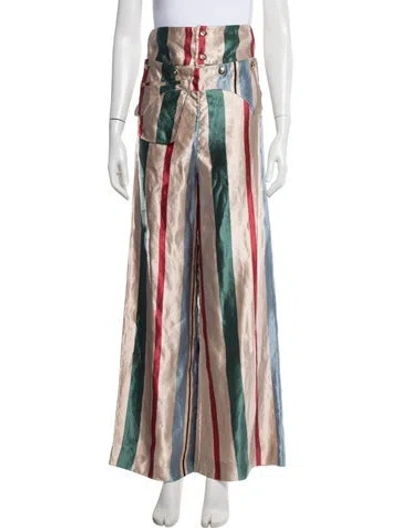 Pre-owned Marni Linen Wide Leg Pants In Multicolor