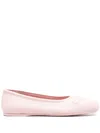 Marni Square Toe Ballerina Shoes With Bow Detail In Pink
