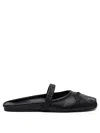 Marni Little Bow Nappa Leather Flat Mules In Black