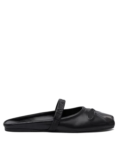 Marni "little Bow" Ballet Flats Sabot In Black