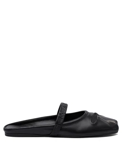 Marni "little Bow" Ballet Flats Sabot In Black