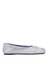 Marni Nappa Leather Seamless Little Bow Ballet Flat In Purple