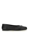 Marni Leather Little Bow Ballerina In Black