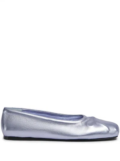 MARNI LITTLE BOW METALLIC BALLERINA SHOES