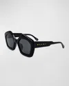 Marni Logo Acetate Butterfly Sunglasses In Black