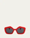 Marni Logo Acetate Butterfly Sunglasses In Bordeaux
