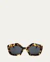 Marni Logo Acetate Butterfly Sunglasses In Havana