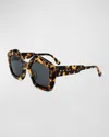 Marni Logo Acetate Butterfly Sunglasses In Havana