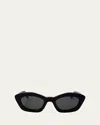 Marni Logo Acetate Cat-eye Sunglasses In Black