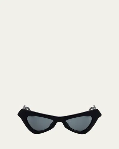Marni Logo Acetate Cat-eye Sunglasses In Black