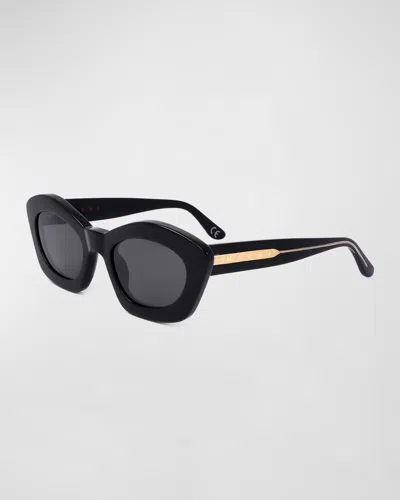 Marni Logo Acetate Cat-eye Sunglasses In Black