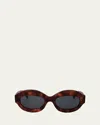 Marni Round-frame Sunglasses In Blonde Havana
