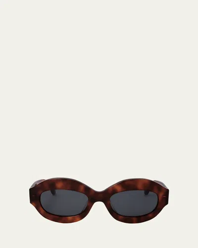 MARNI LOGO ACETATE OVAL SUNGLASSES