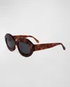 Marni Round-frame Sunglasses In Blonde Havana