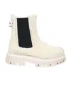 Marni Beige Ankle Boots For Girl With Logo In White