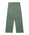 Marni Logo-appliqué Straight-leg Trousers In Green