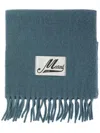 Marni Scarf With Logo Patch Scarves Light Blue In 蓝色